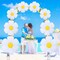 21Pcs Daisy Balloons White Flower Daisy Foil Mylar Balloons Daisy Party Decorations for Birthday Wedding Baby Shower Party Supplies(Huge Balloon X 3, Medium X 6, Small X 12)